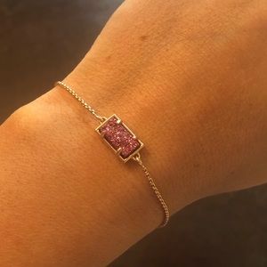 Kendra Scott Phillipa Gold Chain in Pink Drusy